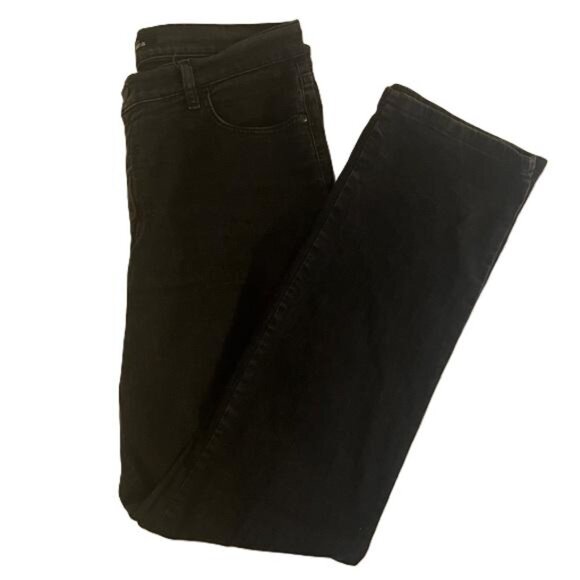 Women’s Lee Relaxed Fit Straight Leg High Rise Black Jeans Size 12 Large - Picture 1 of 6
